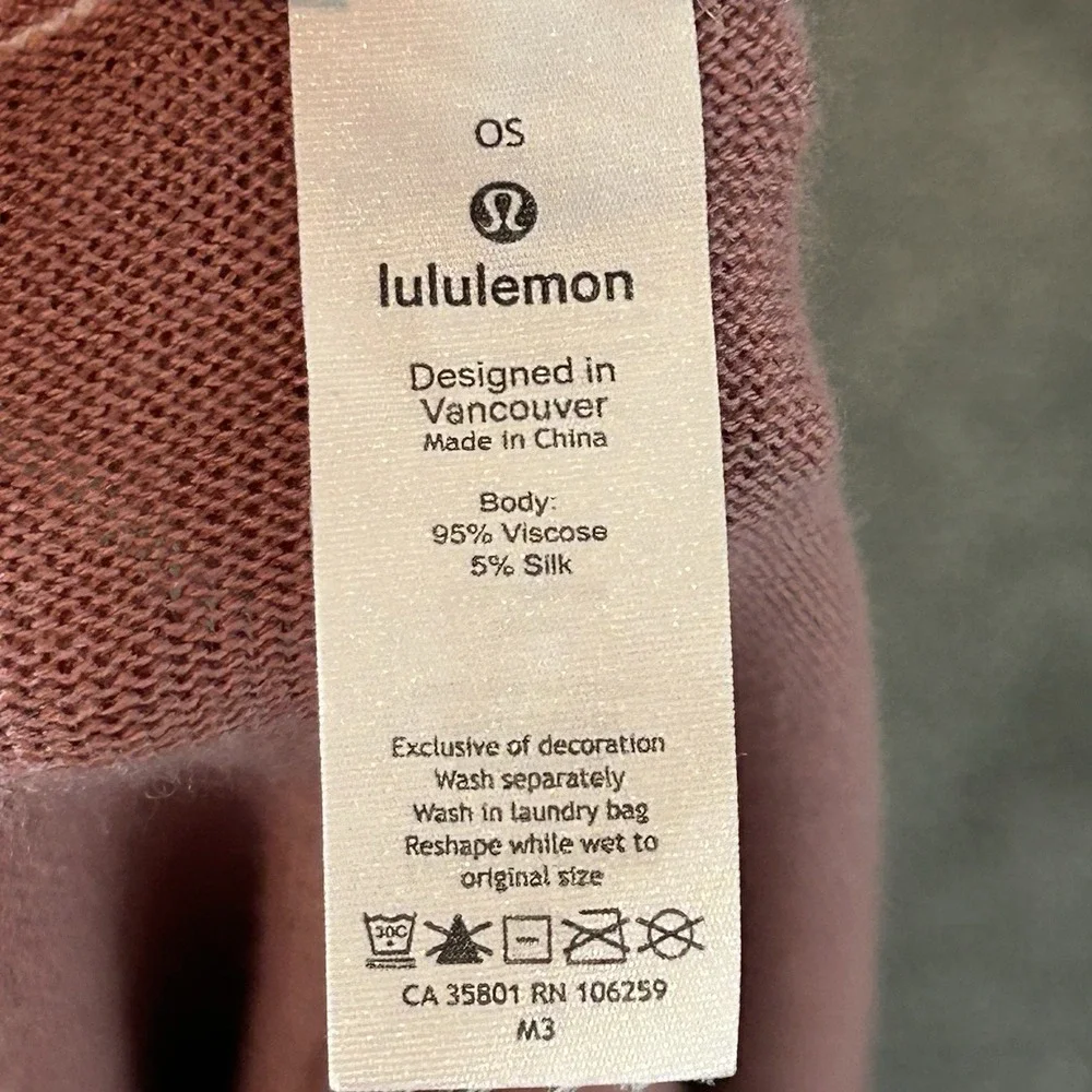 Lululemon Hatha Wrap OS Colorblock Open Front Poncho Shawl Cardigan Viscose Silk
